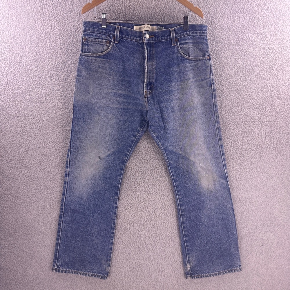 Vintage Levis 517 Boot Cut Jeans Mens 36x30 Medium Wash Blue Denim Pants